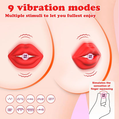 Mouth-shaped toothed nipple clamps